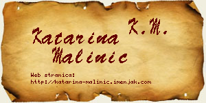 Katarina Malinić vizit kartica